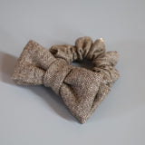 Herringbone Brown Ribbon Scrunchie