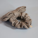 Herringbone Brown Ribbon Scrunchie