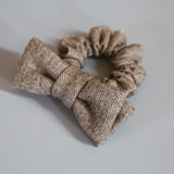 Herringbone Brown Ribbon Scrunchie