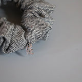 Herringbone Grey Mini Scrunchie
