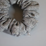 Herringbone Grey Mini Scrunchie