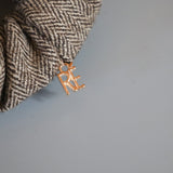 Herringbone Brown Mini Scrunchie