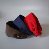 Wide Headband Red Rib-Knit