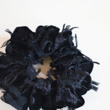 Brushed Velour Black Mini Scrunchie