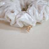 Brushed Velour Ivory Mini Scrunchie