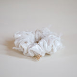 Brushed Velour Ivory Mini Scrunchie