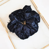 Brushed Velour Black Scrunchie