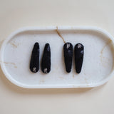 Hair Pin Black Leopard Silver Logo