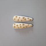 Hair Pin Velour Beige Gold