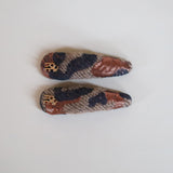 Hair Pin Brown Leopard Gold Logo