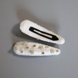Hair Pin Velour White