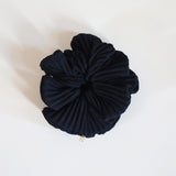 Pleated Black Scrunchie