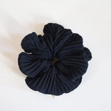 Pleated Black Scrunchie