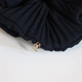 Pleated Black Scrunchie