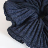 Pleated Black Scrunchie