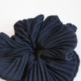 Pleated Black Scrunchie