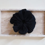 Pleated Black Scrunchie