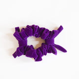 Velvet Twin Ribbon Grape Scrunchie