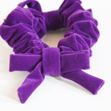 Velvet Twin Ribbon Grape Scrunchie