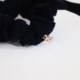 Velvet Twin Ribbon Black Scrunchie