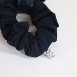 Croco Tie Black Silk Scrunchie