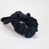 Croco Tie Black Silk Scrunchie