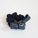 Croco Tie Black Silk Scrunchie