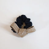 Croco Tie Beige Silk Scrunchie