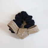 Croco Tie Beige Silk Scrunchie