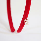 Tight Headband Velvet Crimson Red