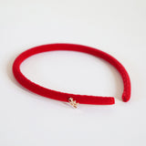 Tight Headband Velvet Crimson Red