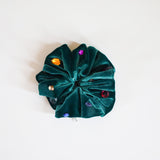 Green Velour Jewelry Scrunchie