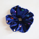 Navy Velour Jewelry Scrunchie
