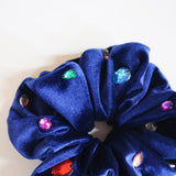 Navy Velour Jewelry Scrunchie