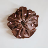 Teddy Brown Velour Jewelry Scrunchie