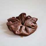 Teddy Brown Velour Jewelry Scrunchie