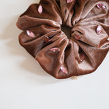 Teddy Brown Velour Jewelry Scrunchie