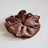 Teddy Brown Velour Jewelry Scrunchie