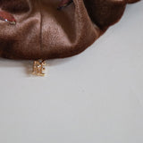 Teddy Brown Velour Jewelry Scrunchie