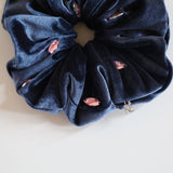 Charcoal Velour Jewelry Scrunchie