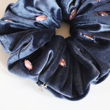 Charcoal Velour Jewelry Scrunchie