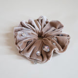 Sand Beige Velour Jewelry Scrunchie