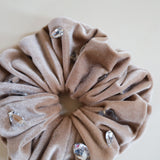 Sand Beige Velour Jewelry Scrunchie