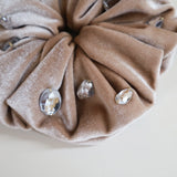 Sand Beige Velour Jewelry Scrunchie
