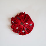 Red Velour Jewelry Scrunchie