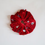 Red Velour Jewelry Scrunchie