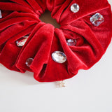 Red Velour Jewelry Scrunchie