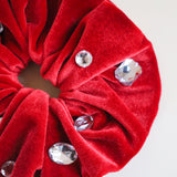 Red Velour Jewelry Scrunchie