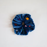 Cerulean Blue Velour Jewelry Scrunchie