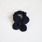 Black Silk Flower Scrunchie